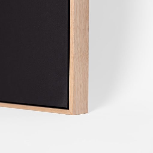 Custom Size Stretched Blank Canvas With Lower Profile Floating Frame (35mm) Natural Oak - Image 3