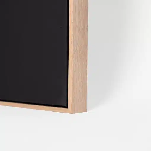 Custom Size Stretched Blank Canvas With Lower Profile Floating Frame (35mm) Natural Oak - Image 3