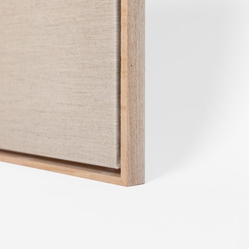 Custom Size Stretched Blank Primed Linen Canvas With Lower Profile Floating Frame (35mm) Natural Oak - Image 3
