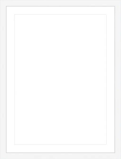 Blank white picture frame