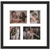 Framed collage of couple with their dog in various moments