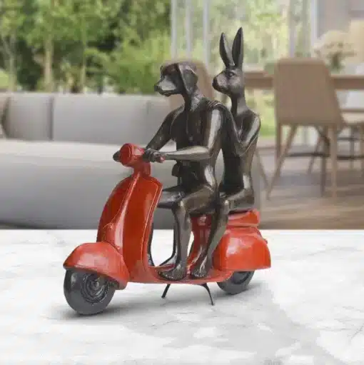 They Rode To Save Wildlife (Bronze Sculpture, miniature) - Red