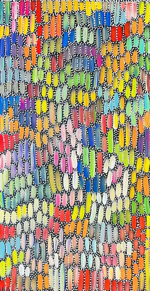 Louise Numina - Bush Yams, Bush tucker, Anatye Dreaming 60x128cm - Manly West - Image 7