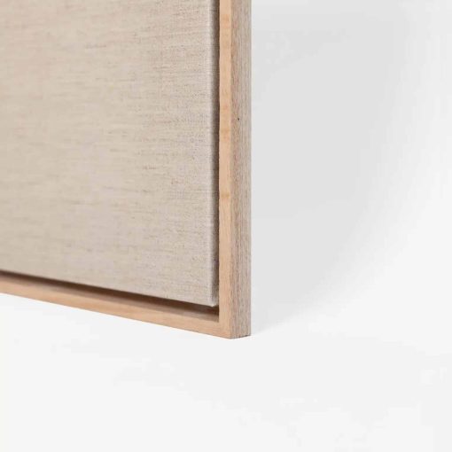 Custom Size Stretched Blank Primed Linen Canvas With Lower Profile Floating Frame (35mm) Natural Oak - Image 3