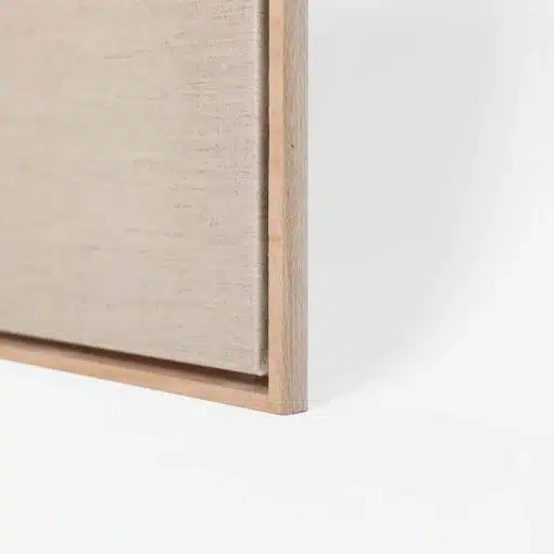 Custom Size Stretched Blank Primed Linen Canvas With Lower Profile Floating Frame (35mm) Natural Oak - Image 3