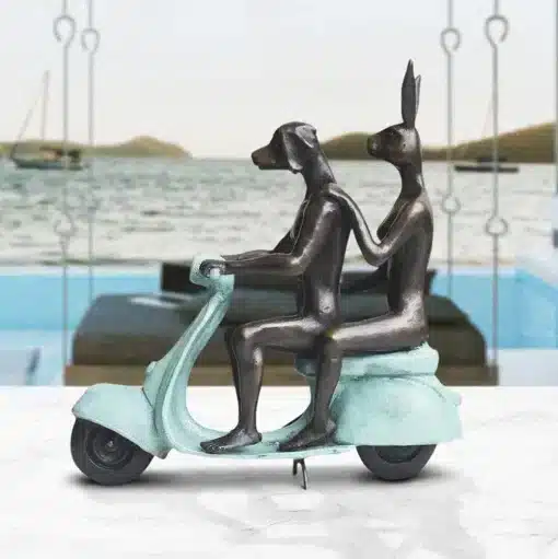They Rode To Save Wildlife (Bronze Sculpture, miniature) - Green - Image 6